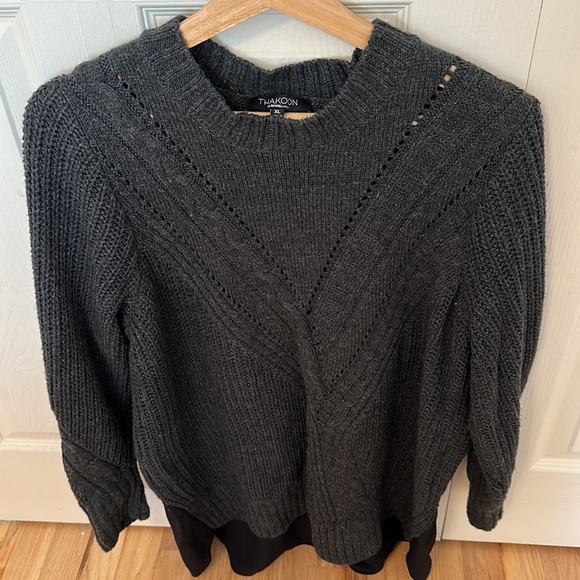 Thakoon chunky knit gray Sweater size XLarge - Picture 3 of 7